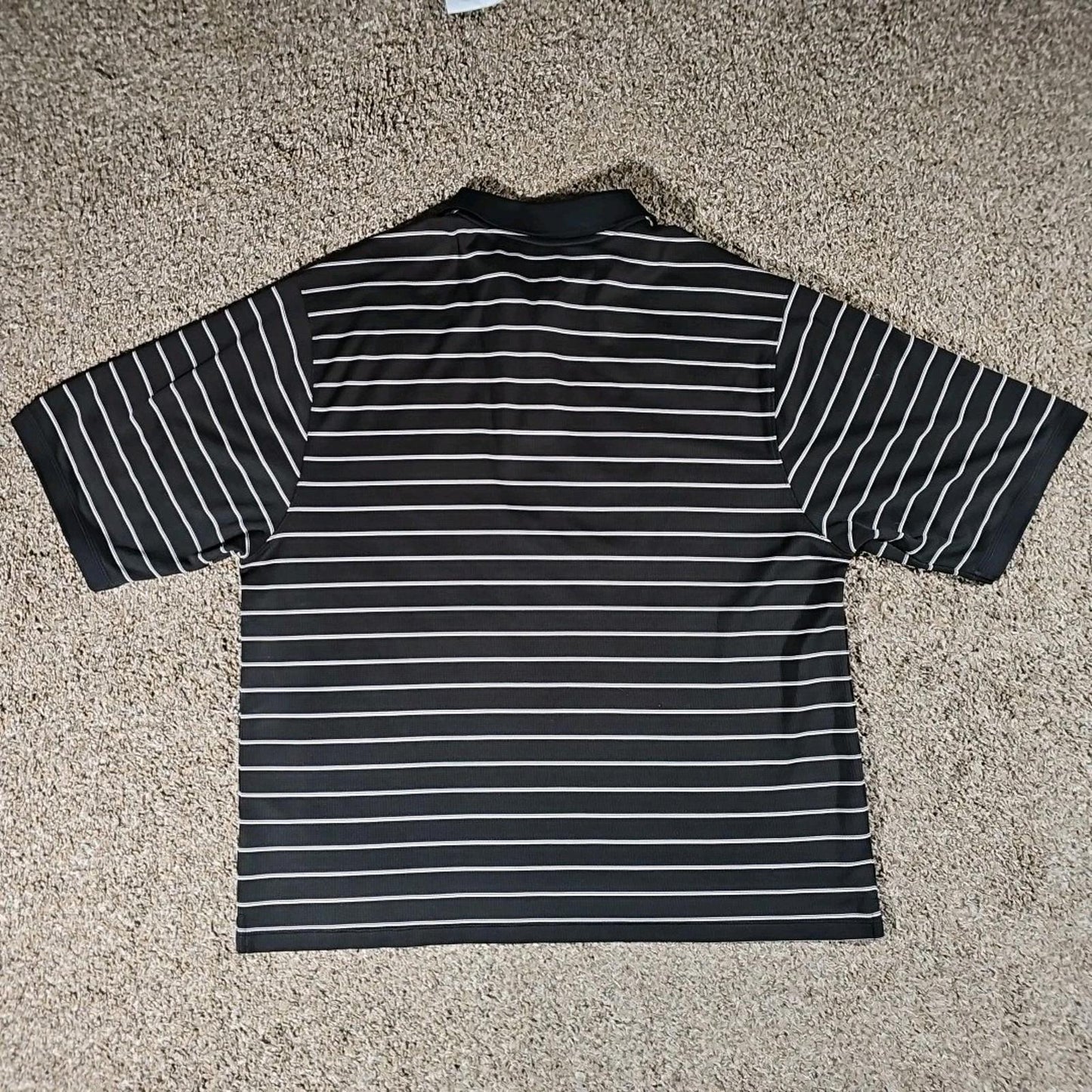 Nike Dri-Fit Black XL Striped Polo