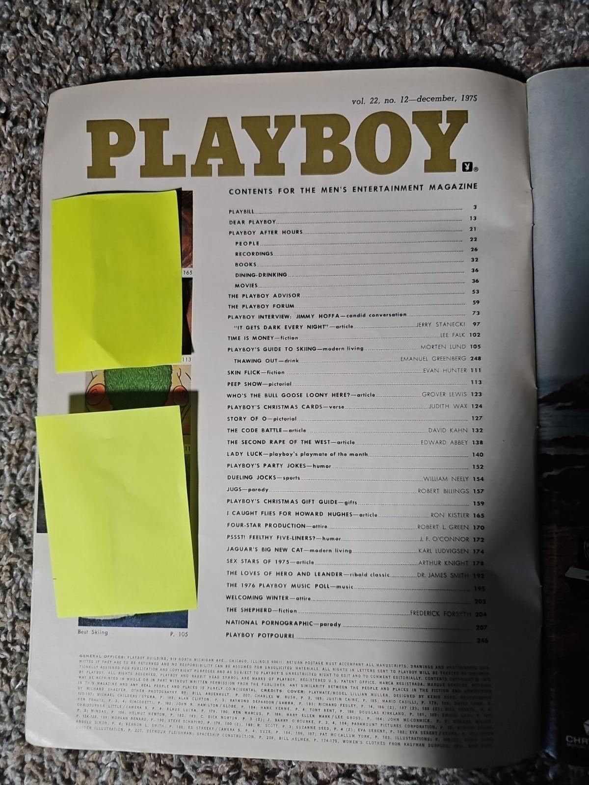 Vintage Playboy Magazine Dec 1975 Howard Hughes Jimmy Hoffa Nancie Li Brandi