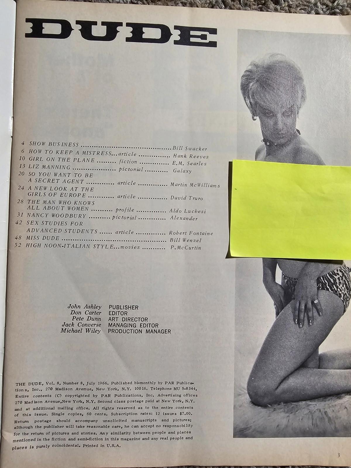 Dude Girls Of Europe July 1966 Pin Up Magazine