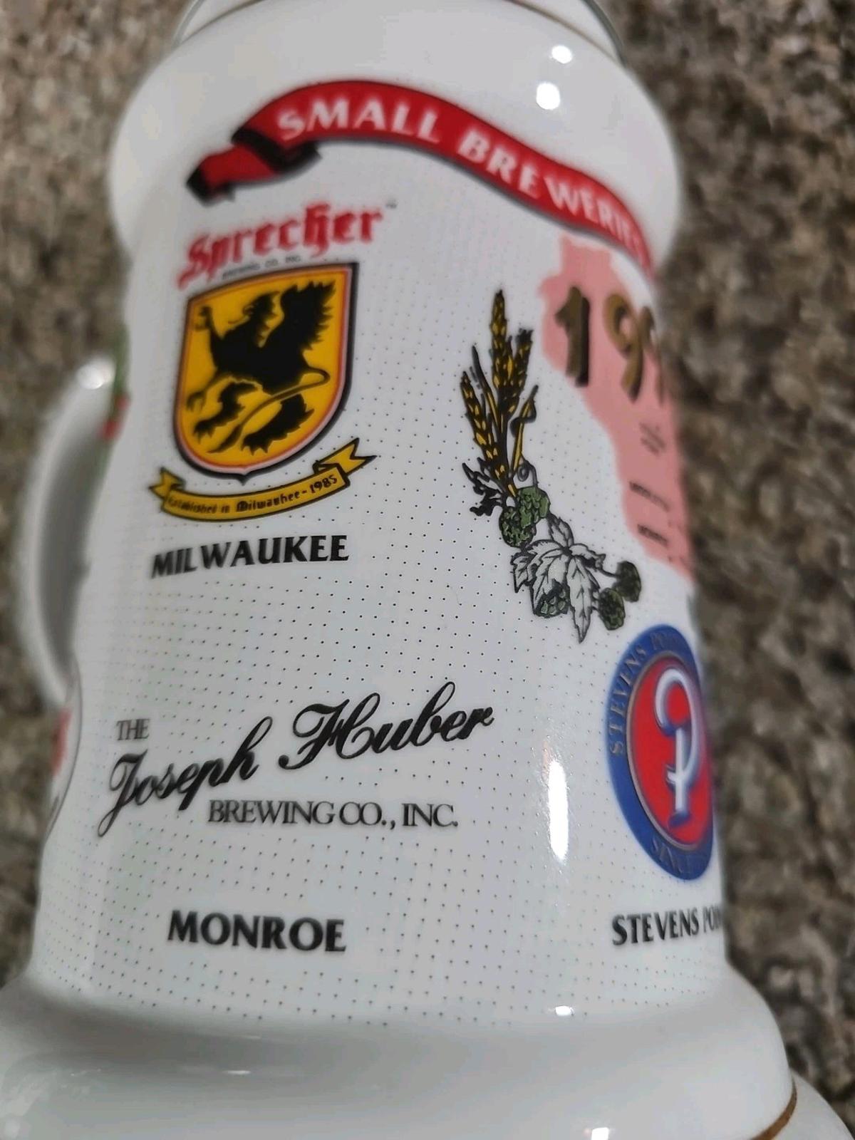Small Breweries Of Wisconsin 1991 2nd Limited Edition Lidded Stein #3 Of 125