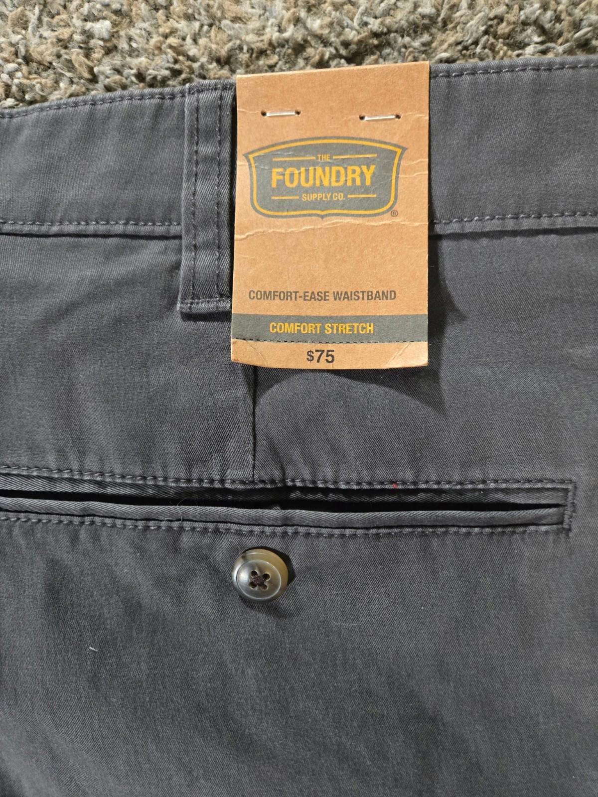 The Foundry Supply Co Flat Front Comfort Stretch 46x29  NWT