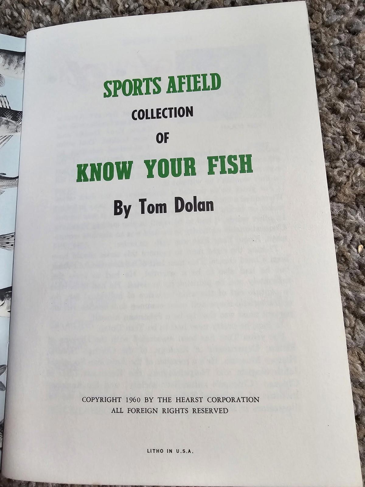 Sports Afield Know Your Fish Guide Book Vintage 1960 Tom Dolan