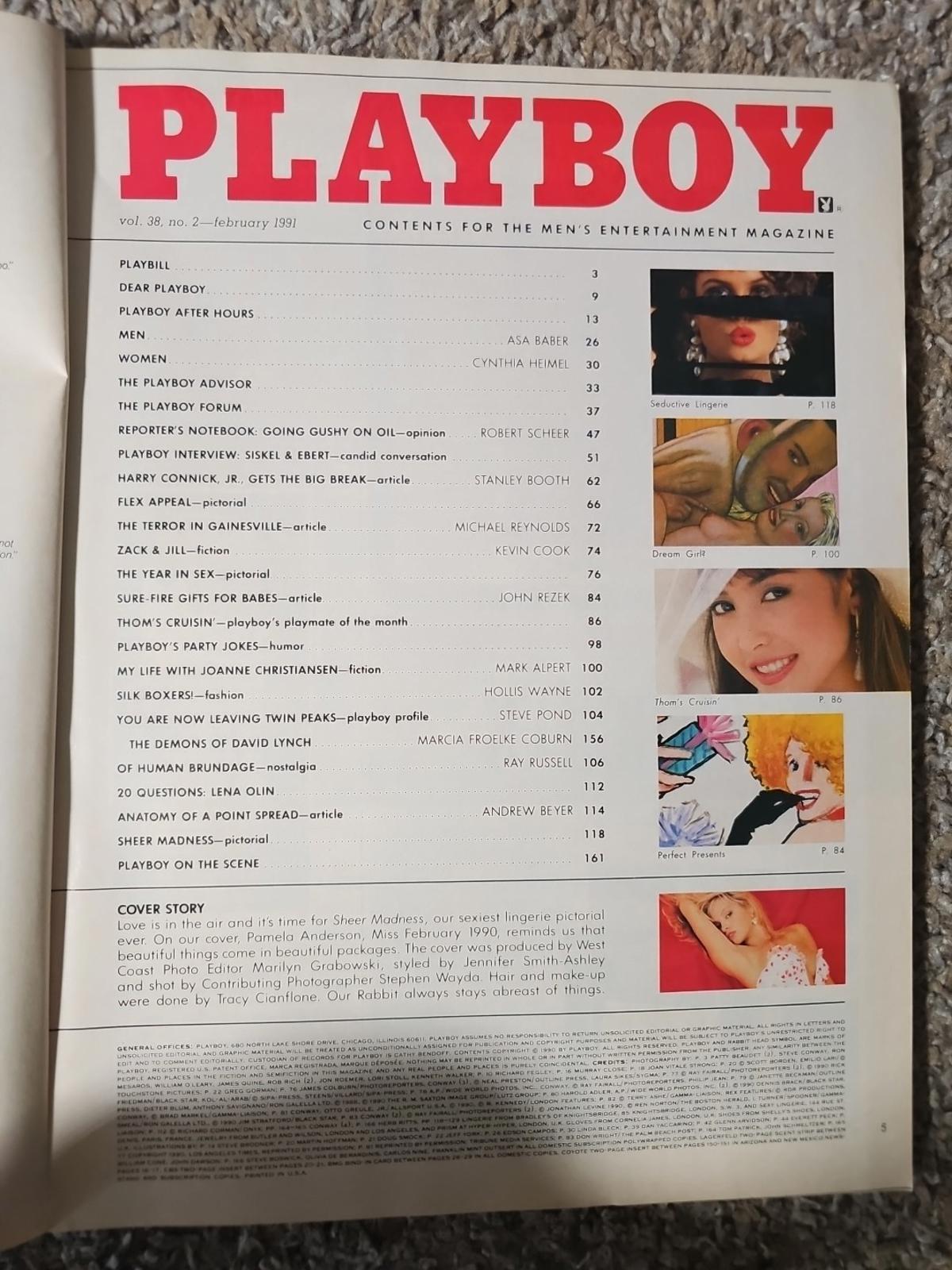 Playboy Magazine with Centerfold February 1991 Lingerie Pictorial Harry Connick