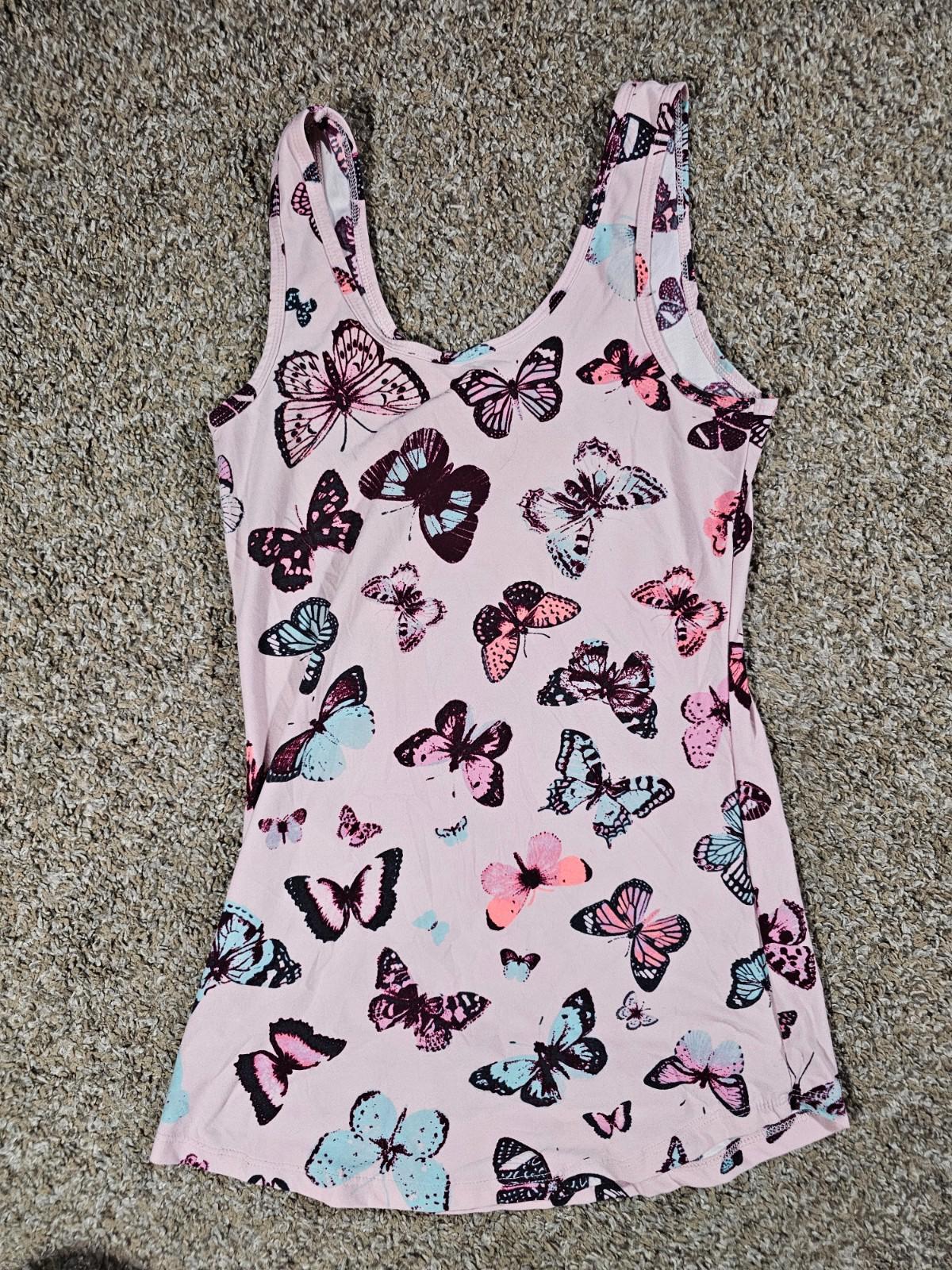 NOBO No Boundaries Butterflies Tank Top M(7/9) Pink