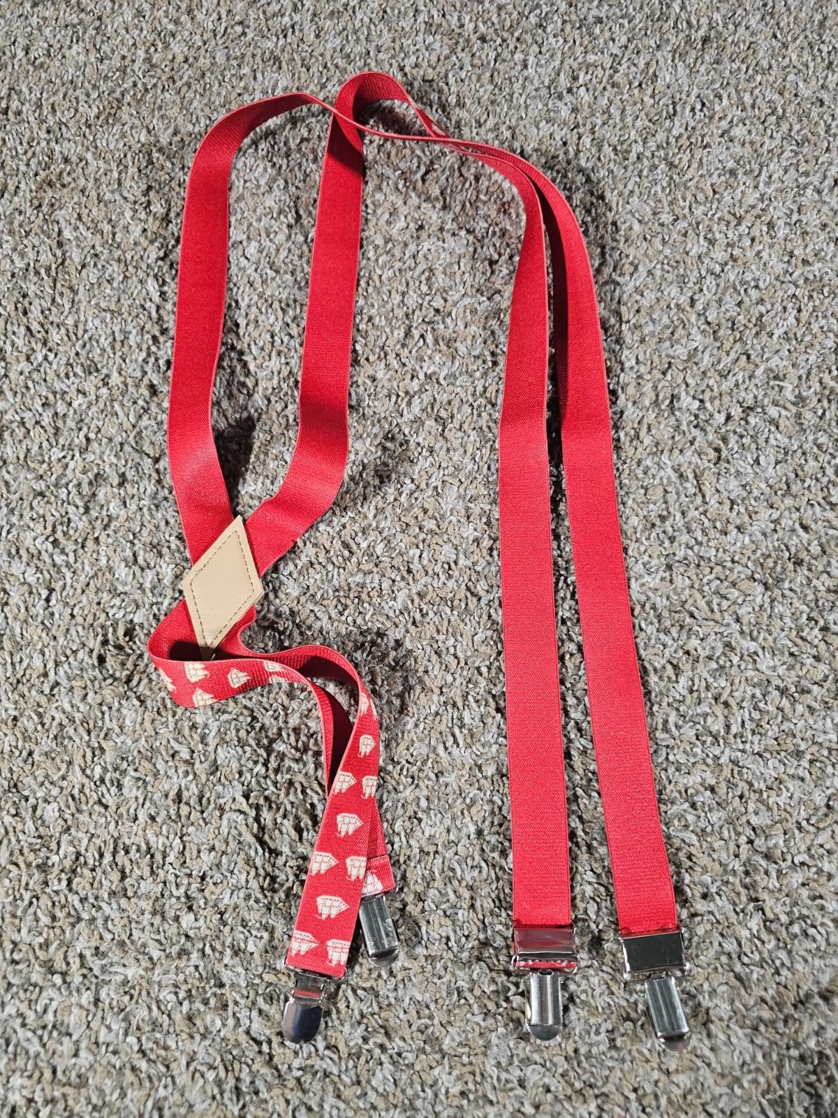 Old Spice Nautical Stretchy Red/White Belt Suspenders OSFA