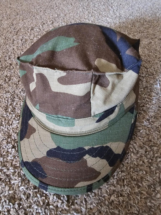 Vintage Military Hat Utility Woodland Type II Camouflage M