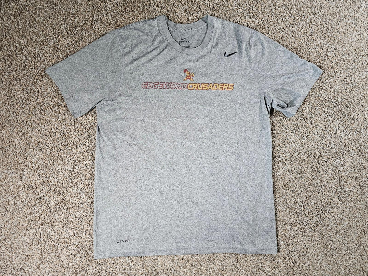 Edgewood Crusaders Nike DriFit tshirt Large Gray