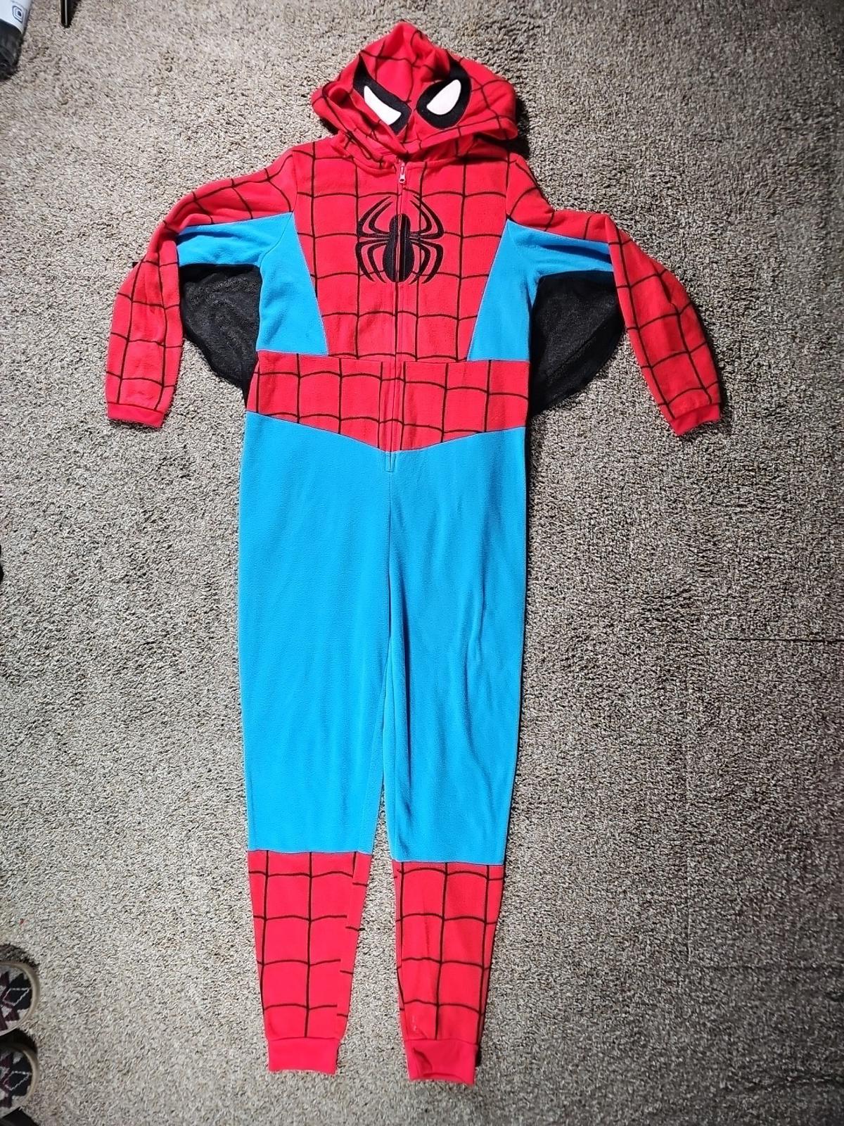 Marvel Spider-Man Superhero Kids Hooded Pajamas Suit L 12-14