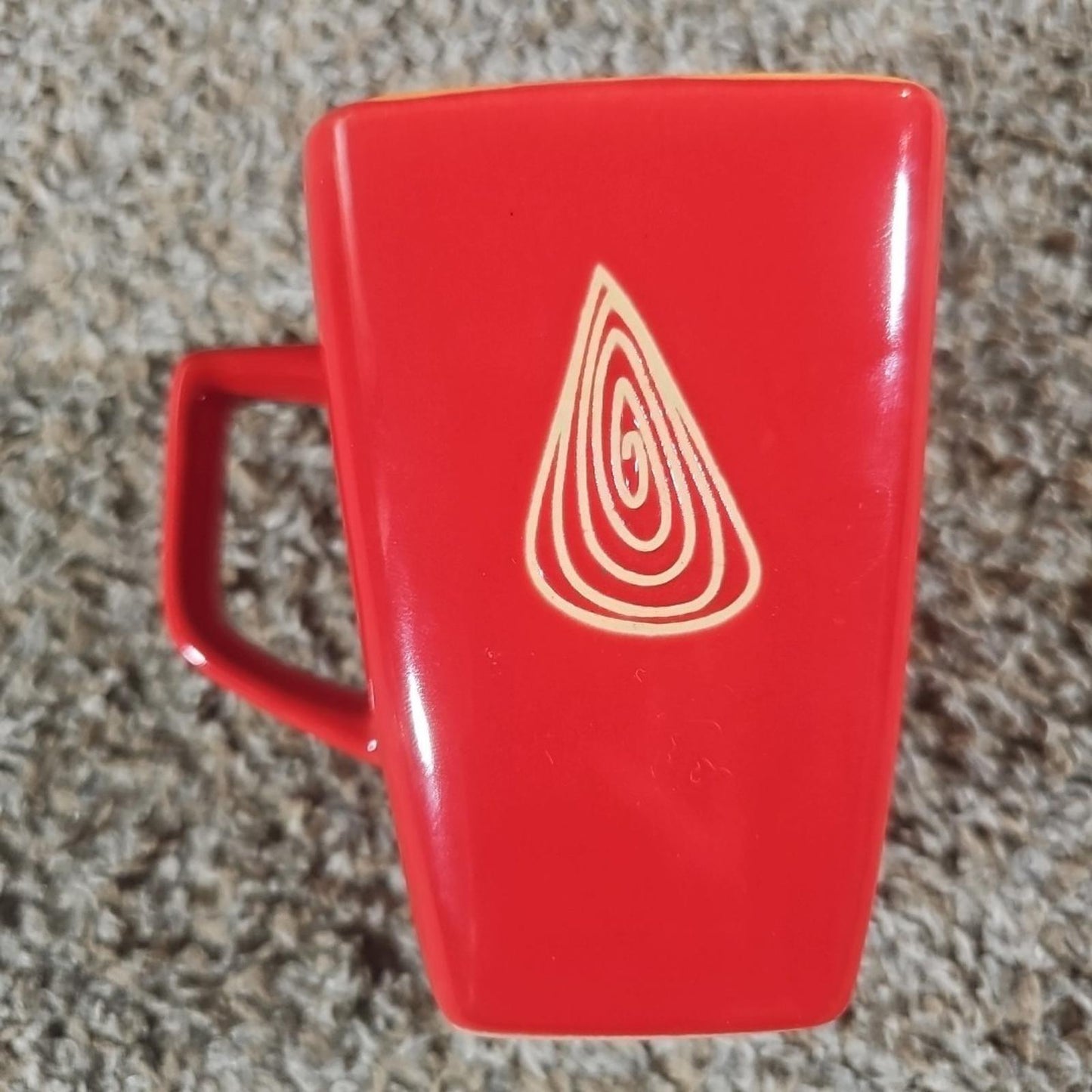 Disaronno Red Orange Square Abstract Design Coffee Mug Cup Vintage Italy