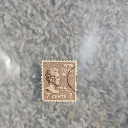US. 812. 7c. Andrew Jackson 1938 Hand Stamped