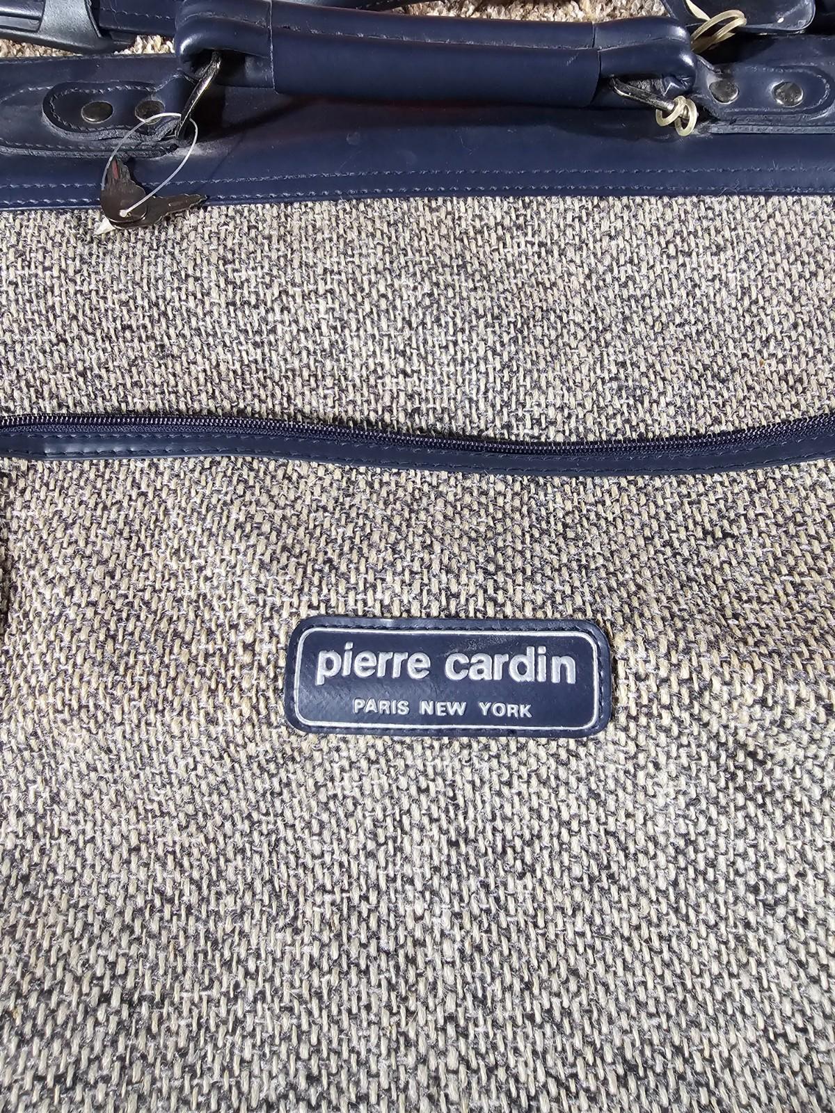 Vintage PIERRE CARDIN Garment Bag Luggage Hanging Suit Tweed