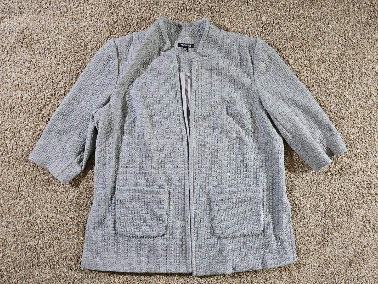 Roz & Ali full zip sweater gray 2X