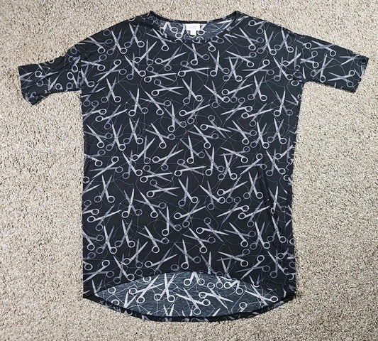 LuLaRoe Hair Stylist Barber Shears Scissors Smock Shirt S