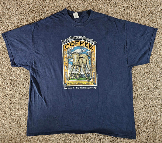 2017 Ray Troll Three Peckered Billy Goat t-shirt 2XL ravenbrew blend Coffee