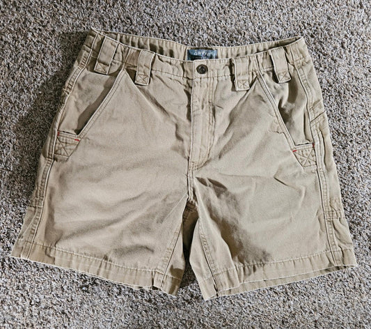 Orvis Trout Bum Duck Canvas Khaki Shorts Sz 34