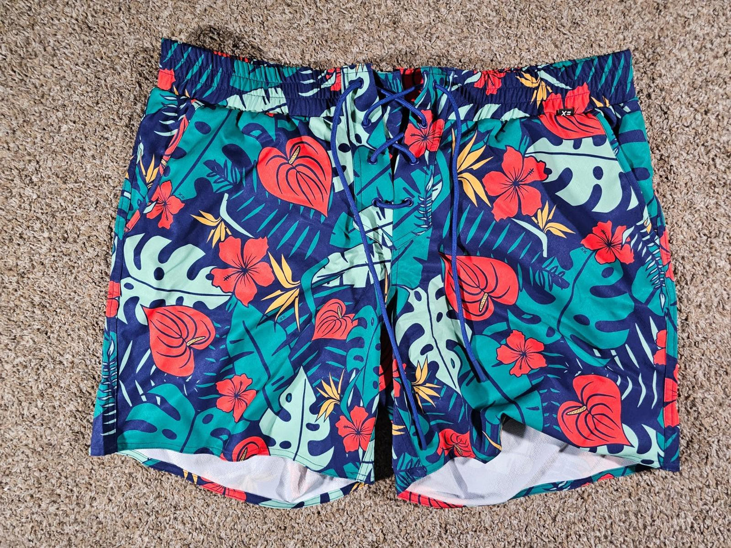 Tomboy X 2X Floral Drawstring Swimtrunks