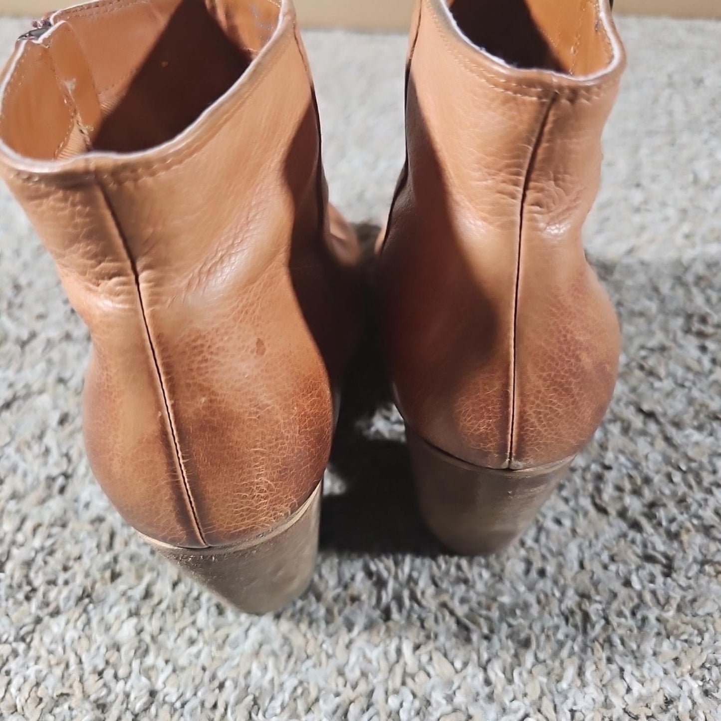 BP RN58665 Genuine Leather 8M Side Zip Wedge Heel Boots