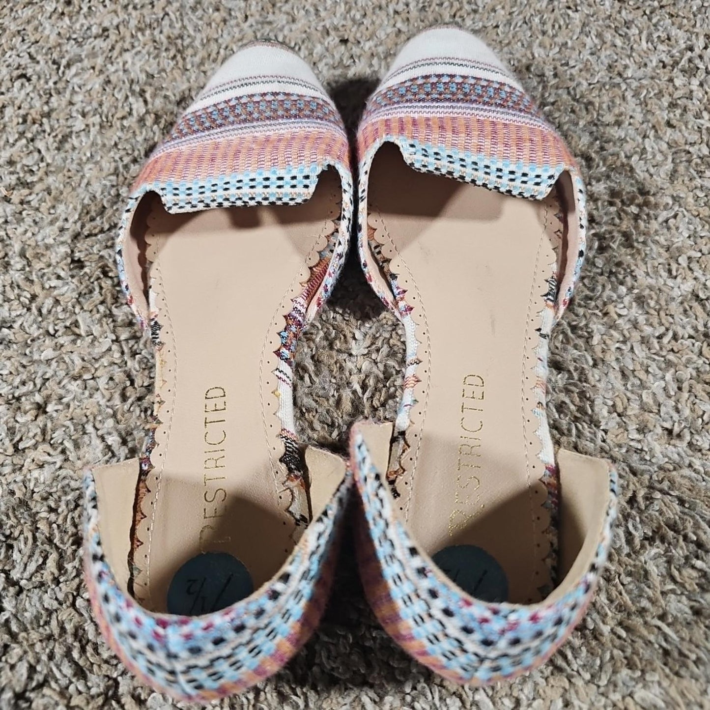 Restricted Womens Ballet Flats 7.5 Boho Casual Travel Shoes