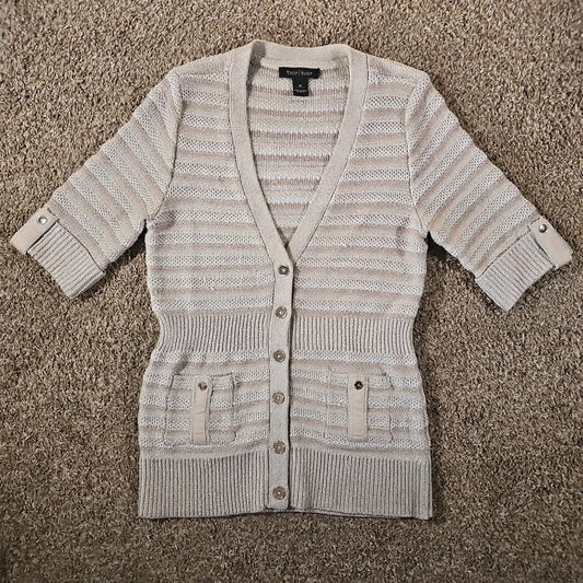 White House Black Market M Shimmery Glitter Cardigan