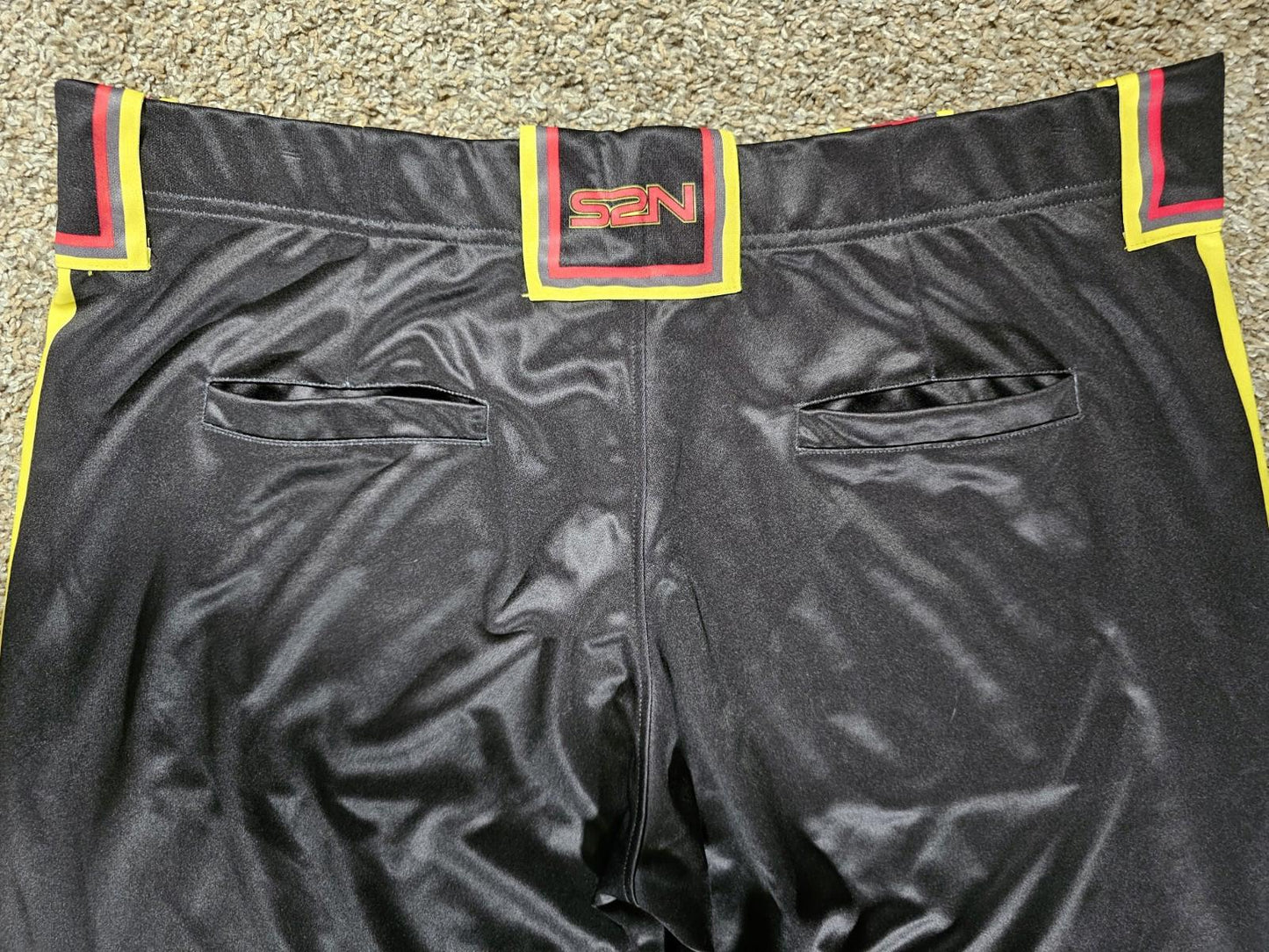 SZN athletic pants size 42x38 Black With Red/yellow Stripes