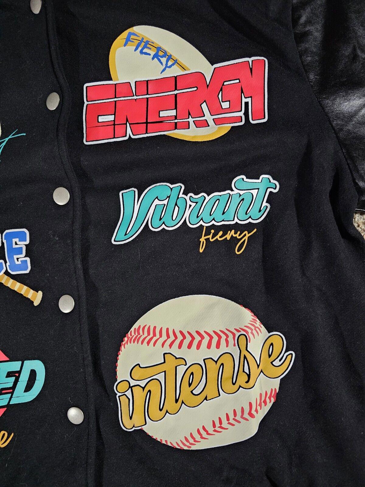 SHEIN fierce intense baseball Retro Varsity jacket Large
