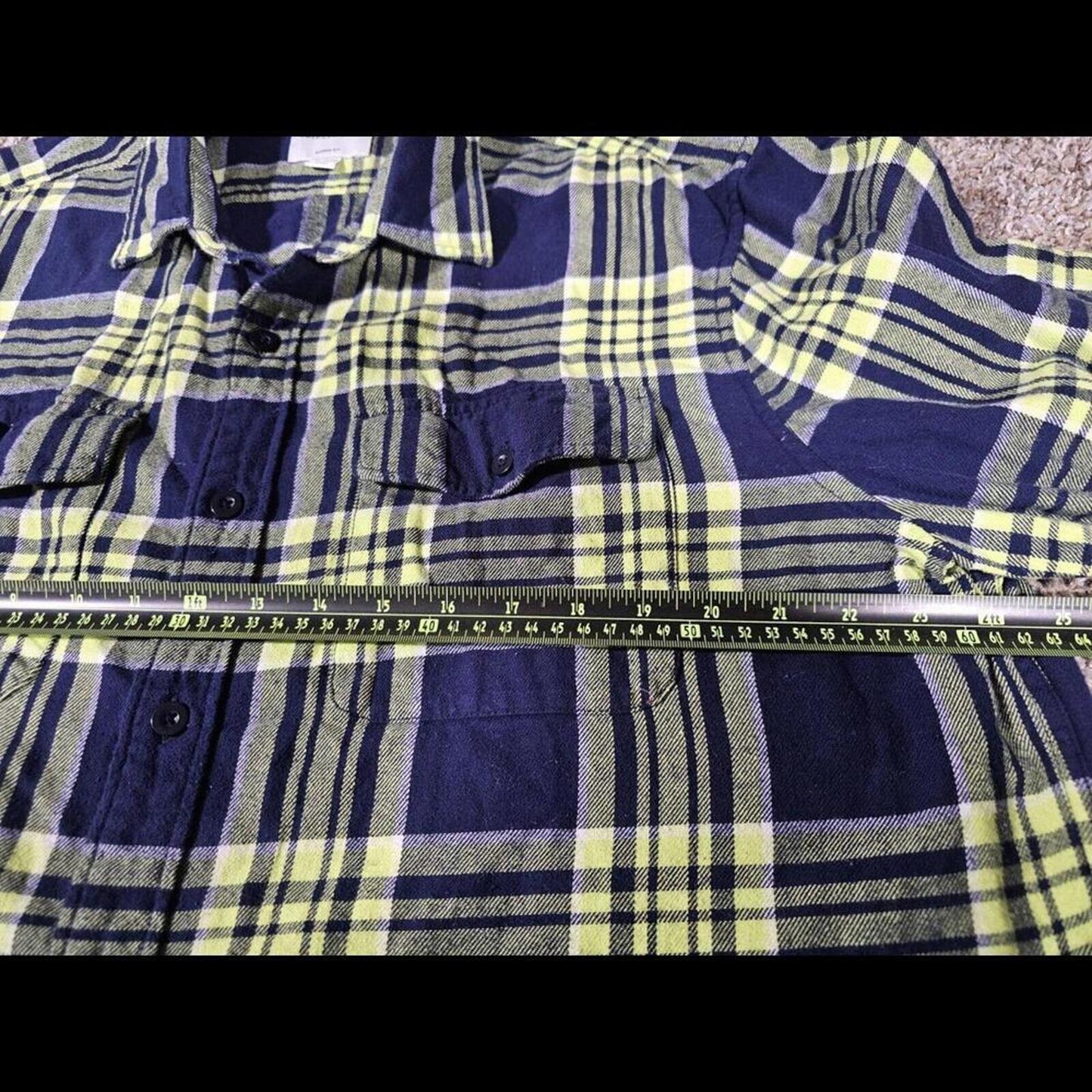 American Eagle 2XL Classic Fit LS Shirt Green Blue flannel