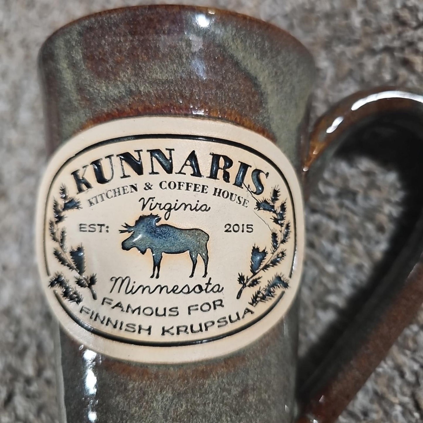 Kunnaris Finnish Krupsua Coffee House Handmade Cork Bottom Coffee Mug