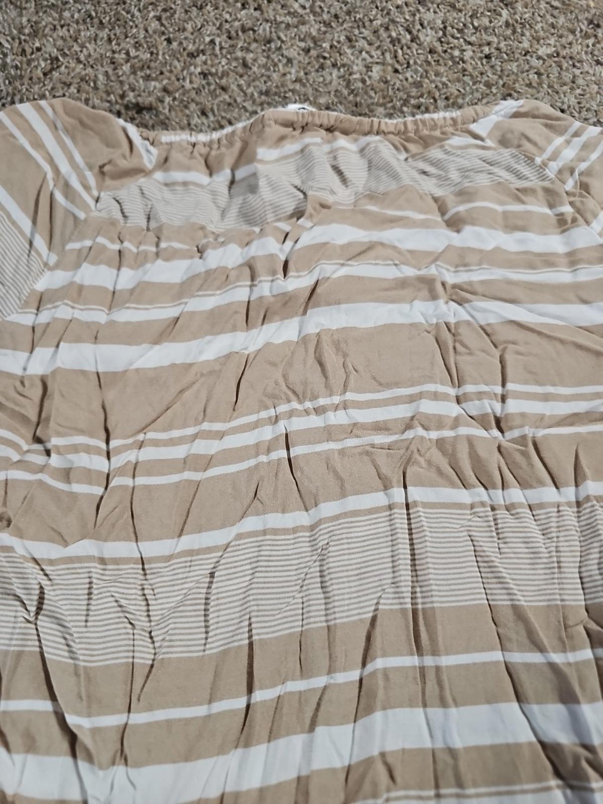 croft & barrow Brown White Striped Button Up Blouse M