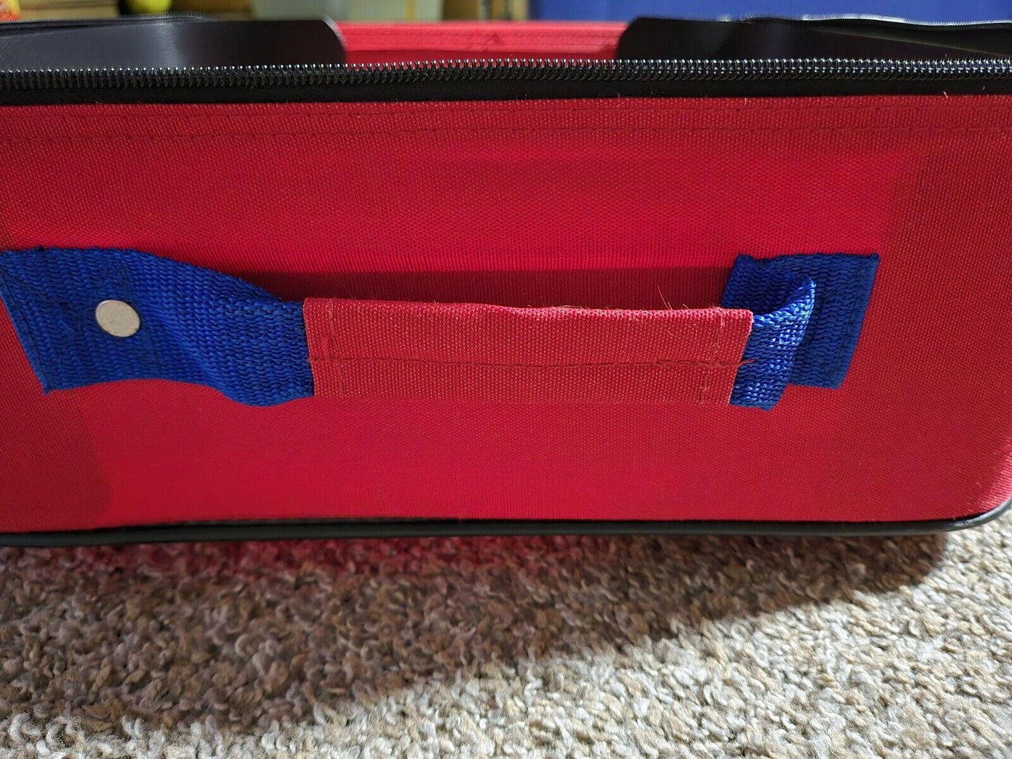 3 Piece Red And Blue  Camp Carnival Luggae Set Wheels