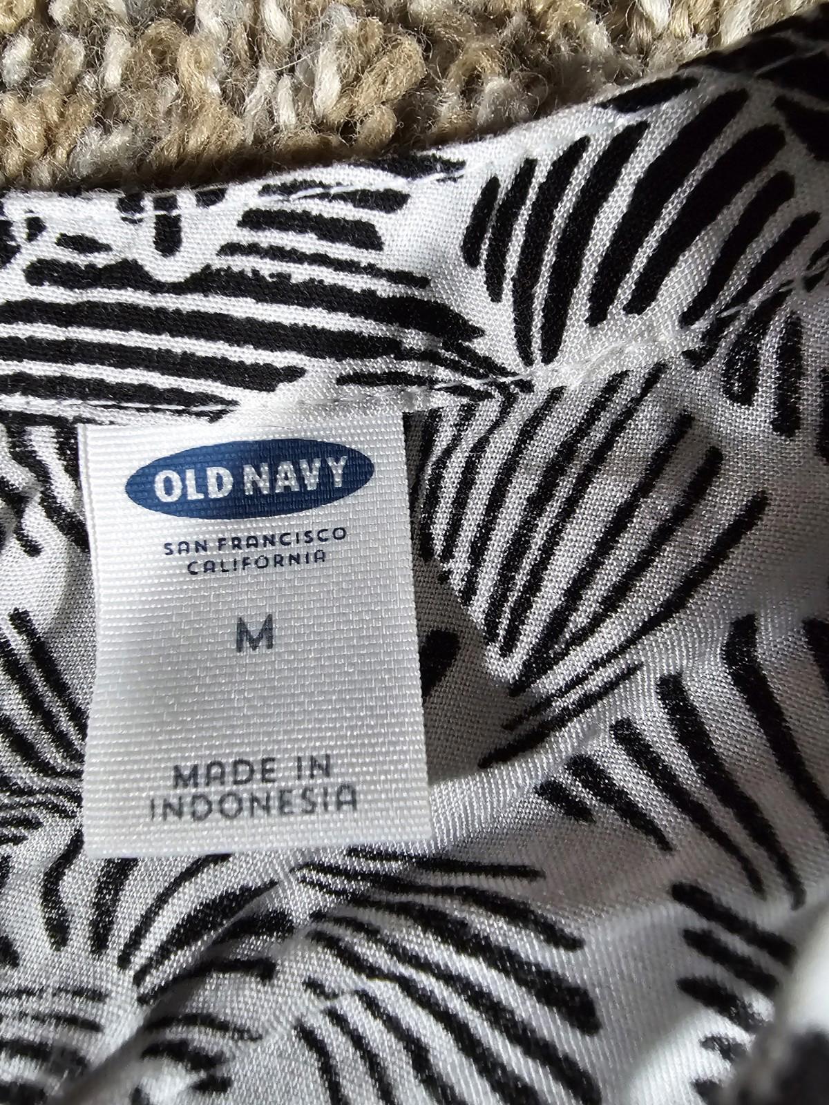 Old Navy Women's Blouse Tank Top Medium Black And White