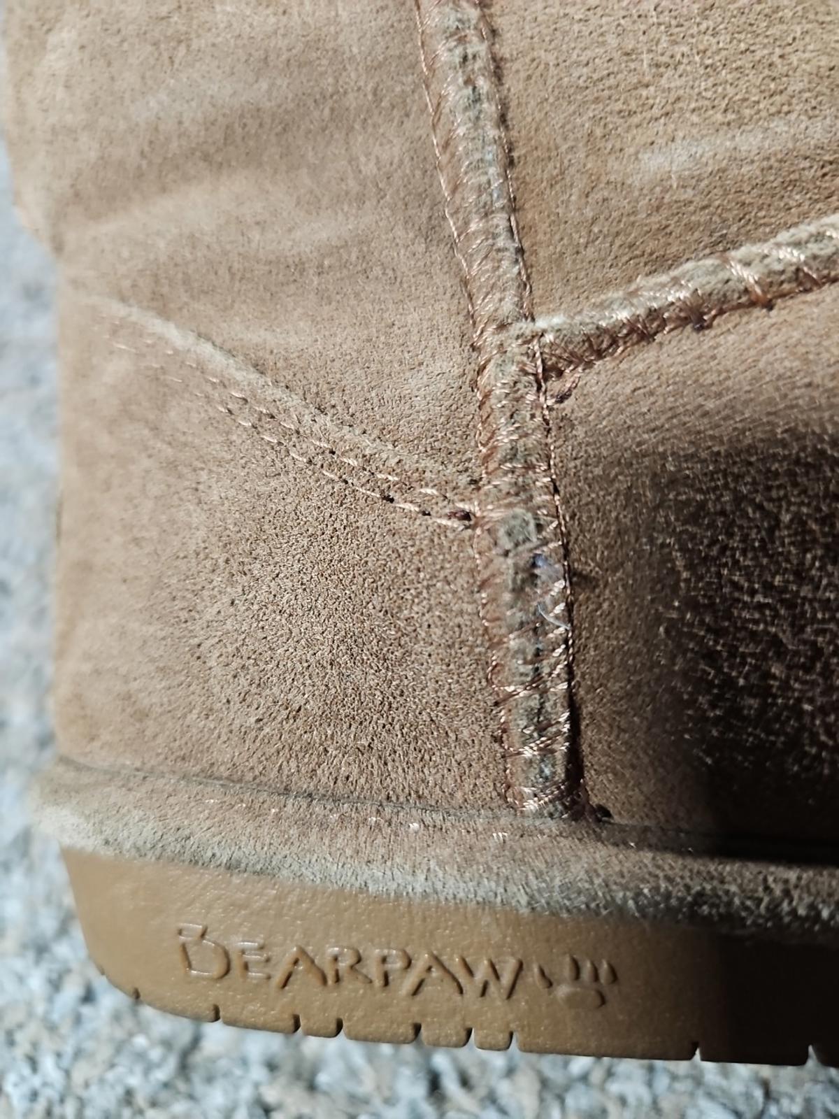 BearPaw Emma Tall Youth US4 UK3 Brown Suede Sheepskin Boots
