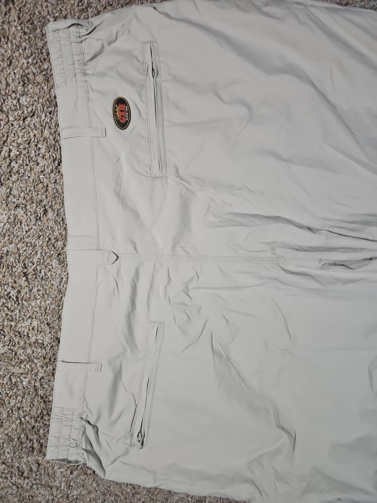 Cabelas GX II Convertible Hiking Pants to Shorts Mens SZ 3XL Nylon Beige UPF40