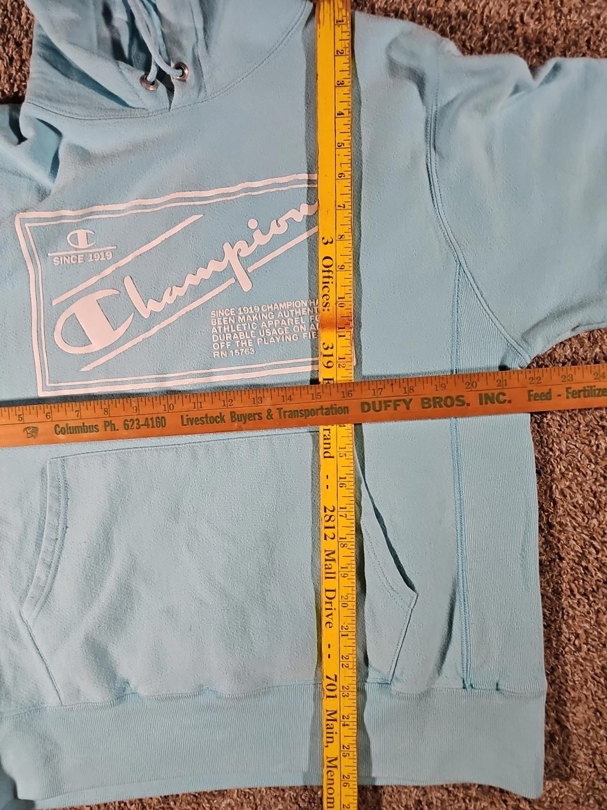 Champion Blue Reverse Weave Hoodie M