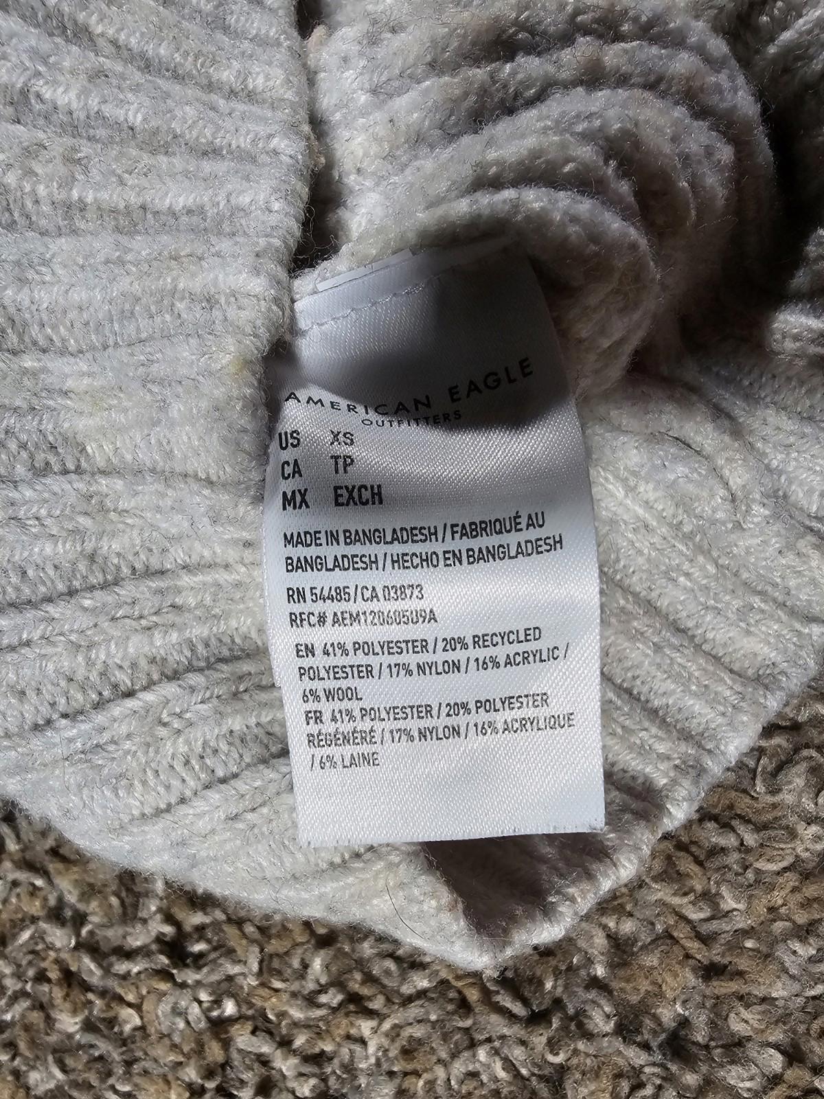 American Eagle Hoodie Thick Knit Beige Cream XS Super Soft