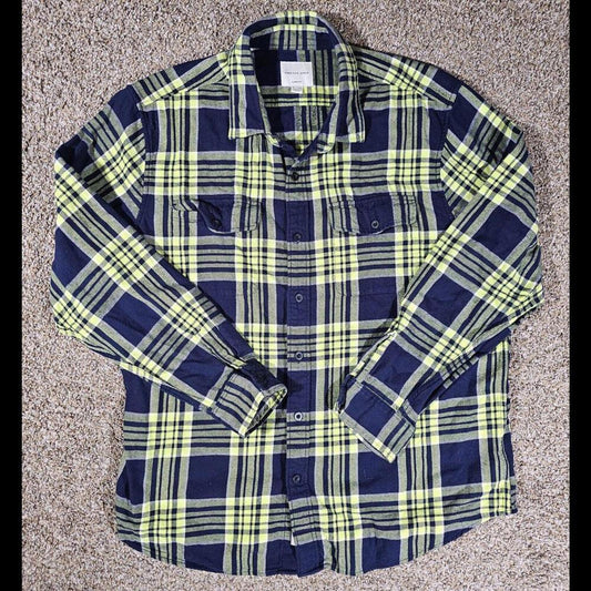 American Eagle 2XL Classic Fit LS Shirt Green Blue flannel