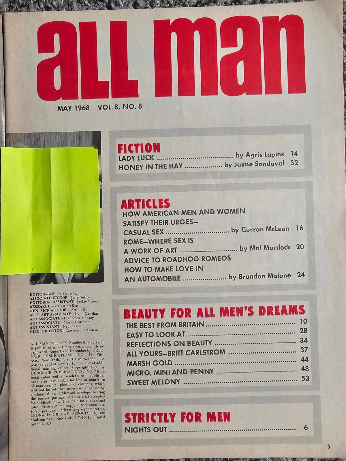 All Man Vintage magazine May 1968