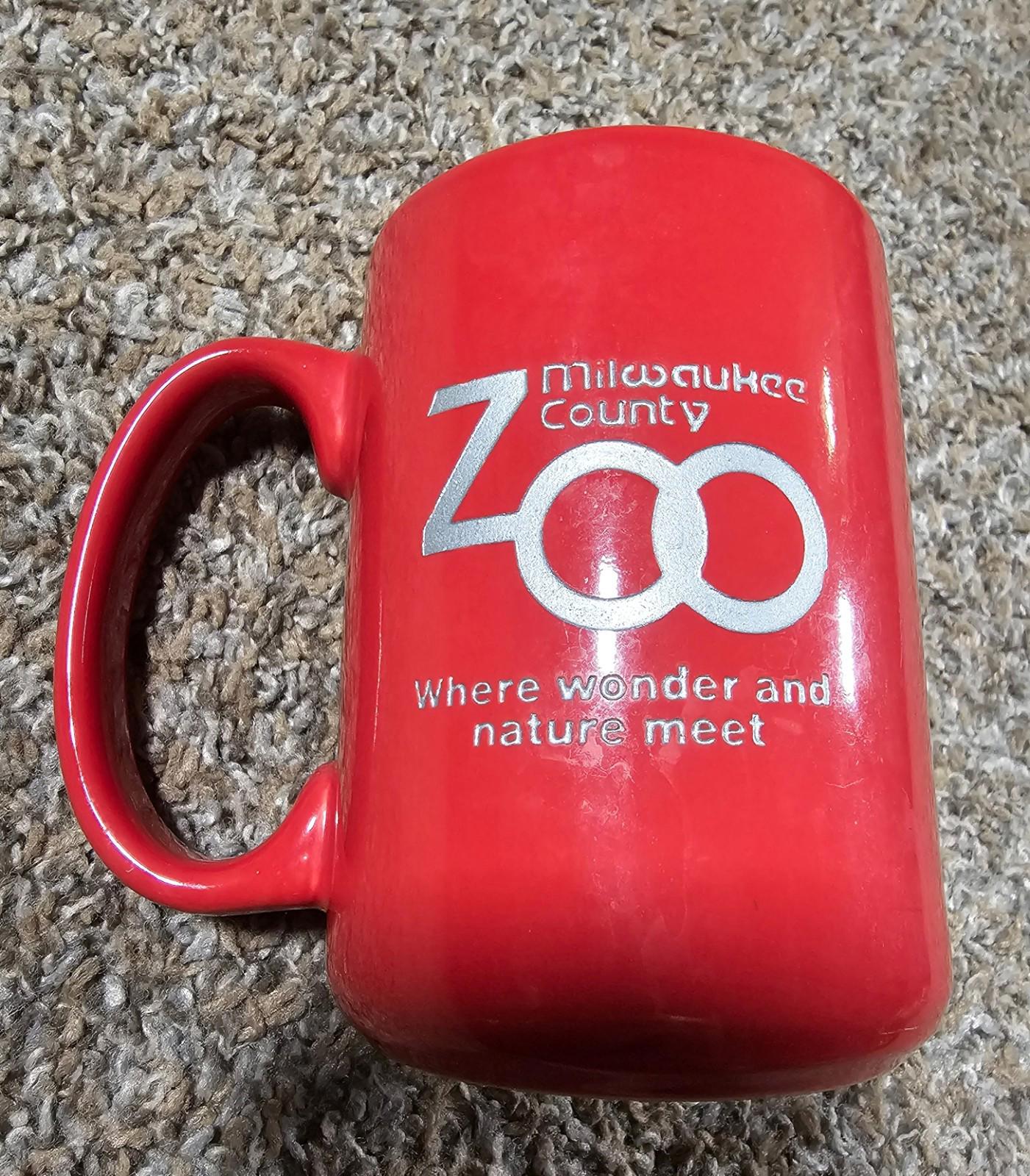 Red Etched Tiger Milwaukee County Zoo Mug