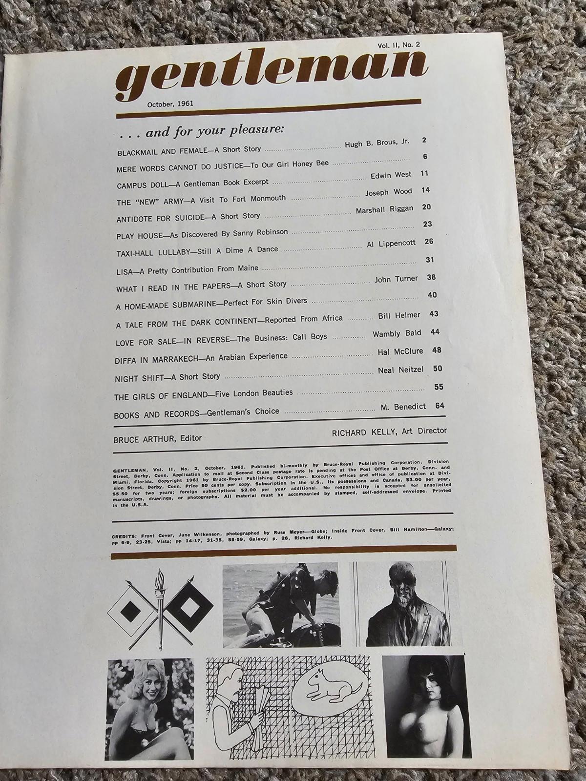 Gentleman October 1961 Magazine June Wilkinson Covergirl