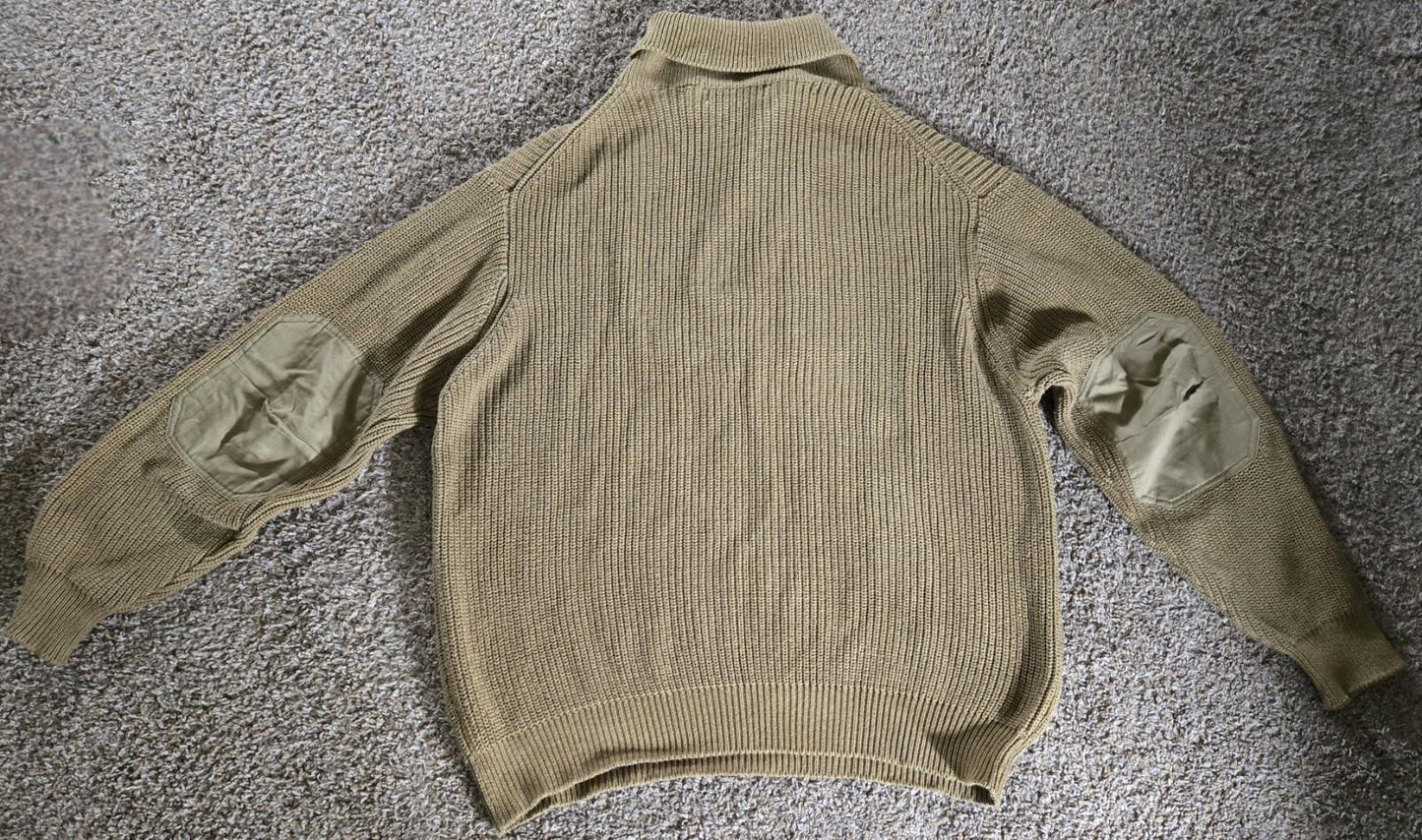 Orvis Mens L Shawl Collar Infantry Button Sweater Elbow Pads