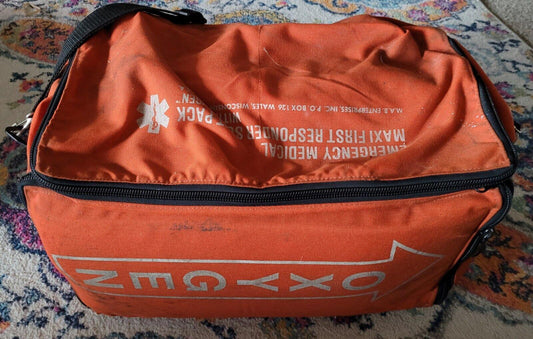 Jumbo Paramedic Oxygen Medic First Responder EMT/EMS Bag w/ 3 Tanks decom