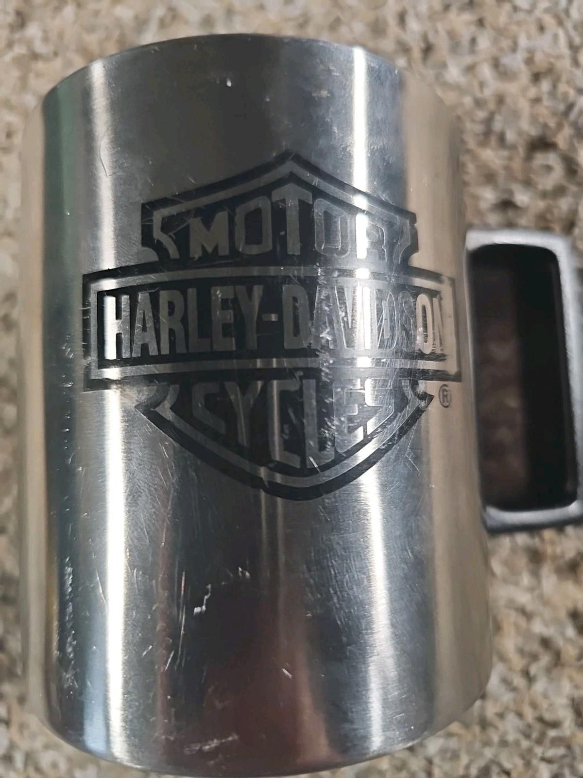 Vintage Harley-Davidson Stainless Steel Coffee Mug Cup ©1999 Bar Shield Logo
