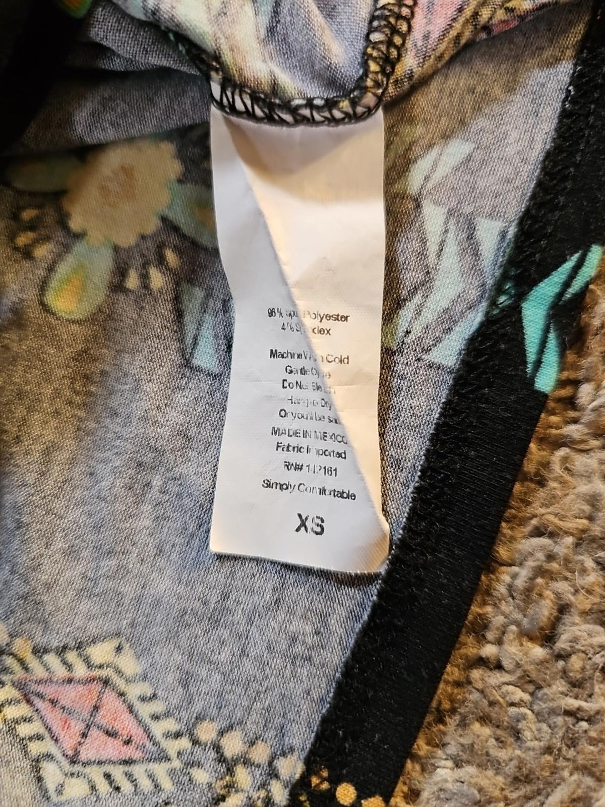 LuLaRoe XS Black Geometric Floral Dress