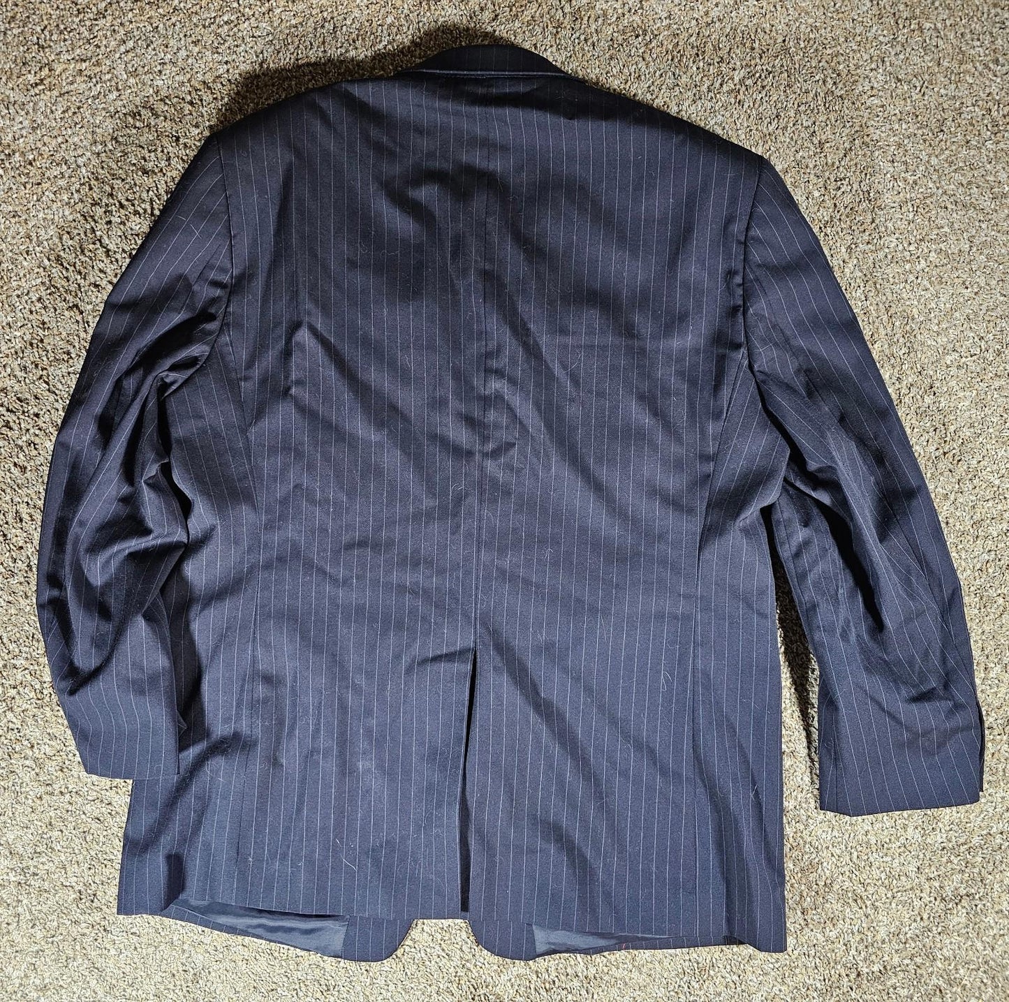 Chaps Men's Blazer Sz 48L Blue 100% Wool 48L 2 Button STAIN
