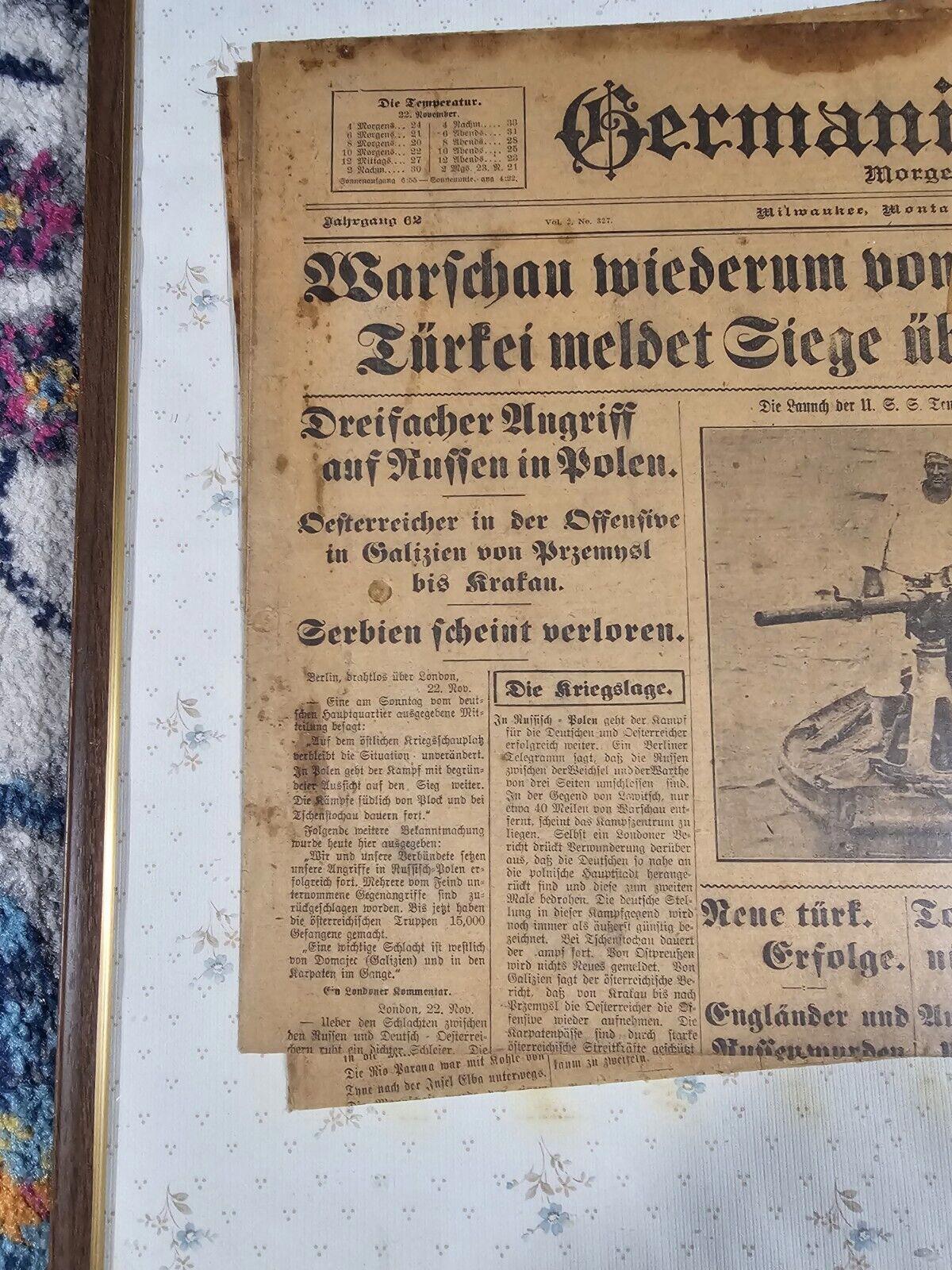 November 23 1914 german newspaper Germania-Herold Morgenblatt