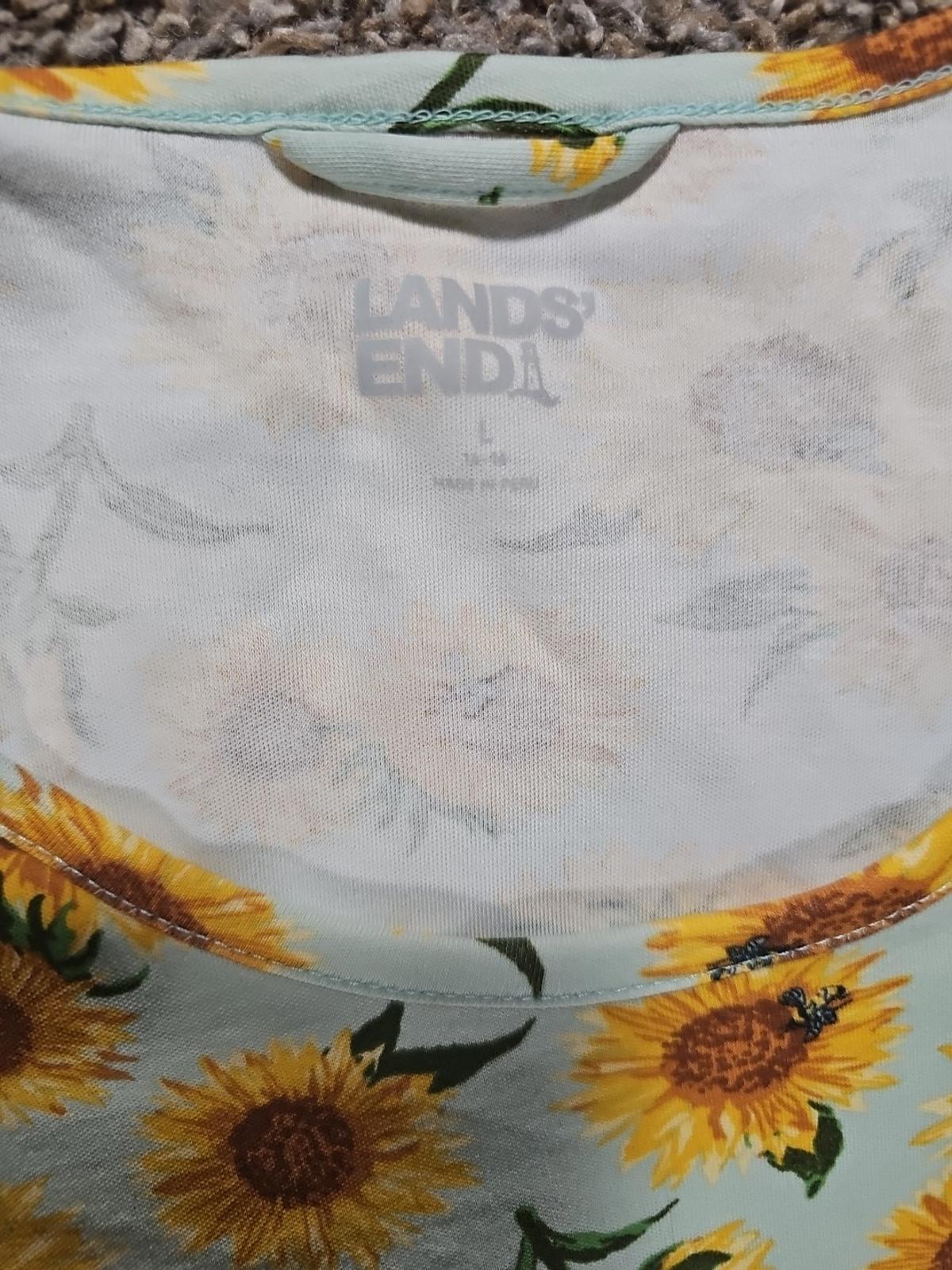 Lands End L Sunflower Dress