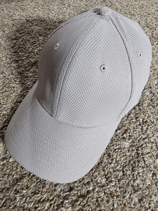 New Era Baseball Cap Unisex Hat Stretch Fit M/L Plain Gray