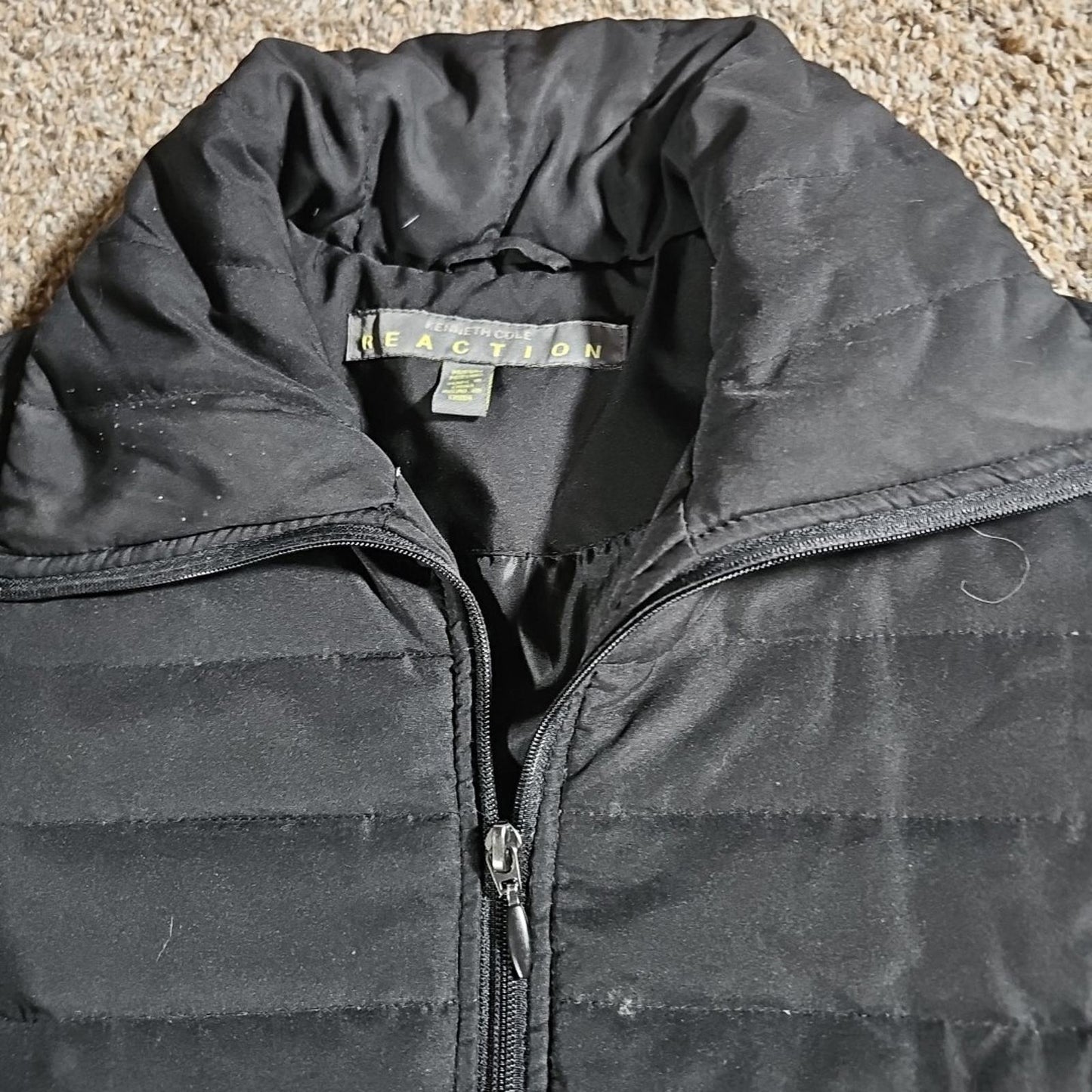 Kenneth Cole Reaction Womens M Black Down Puffer Full Zip