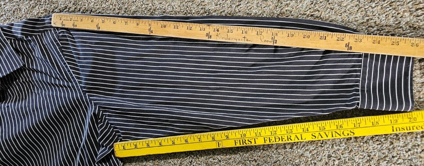 Brio Milano Contemporary 2XL 18.5/19 black stripe button-up