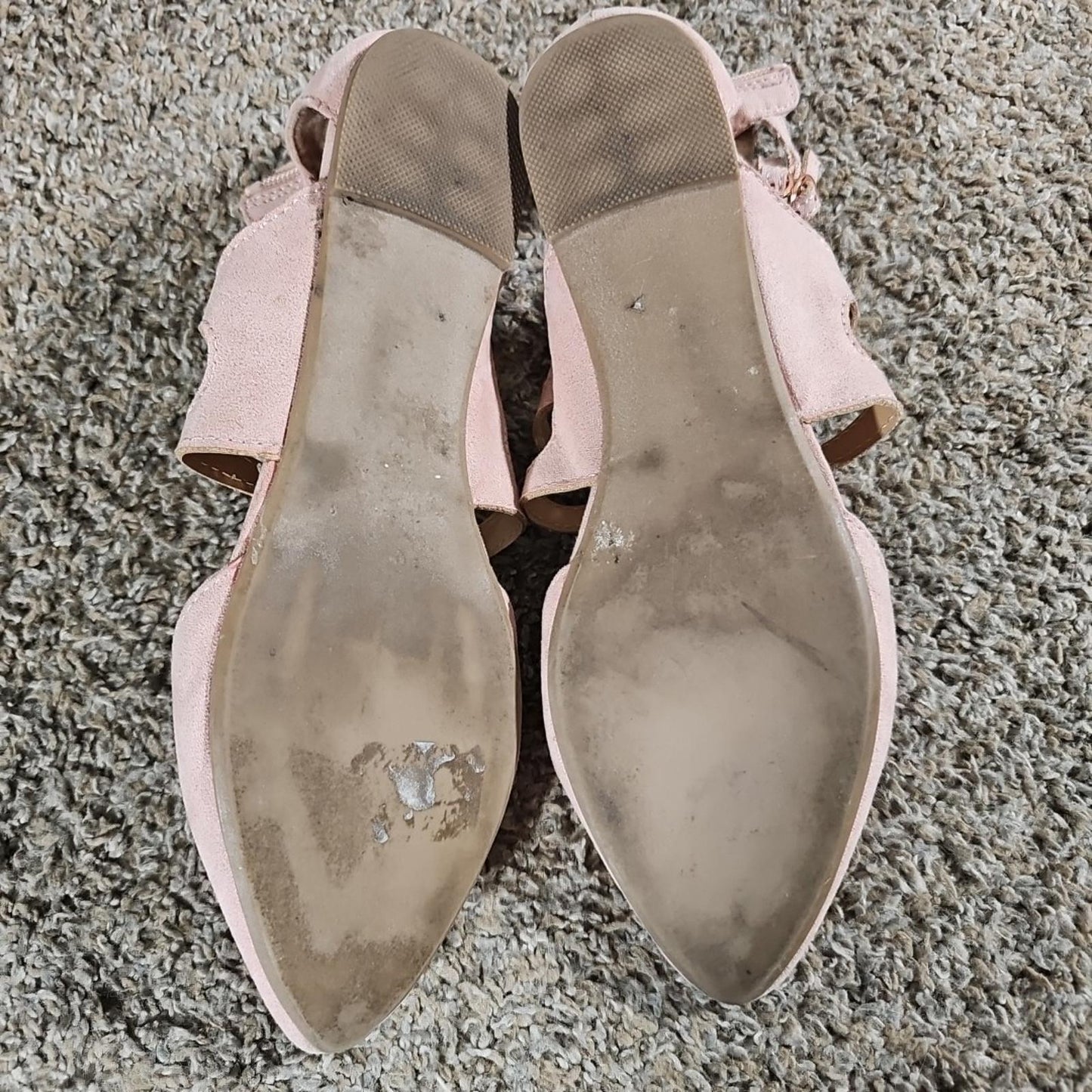 Lauren Conrad Strappy Pointed Toe Flats Macaroon Blush 9M