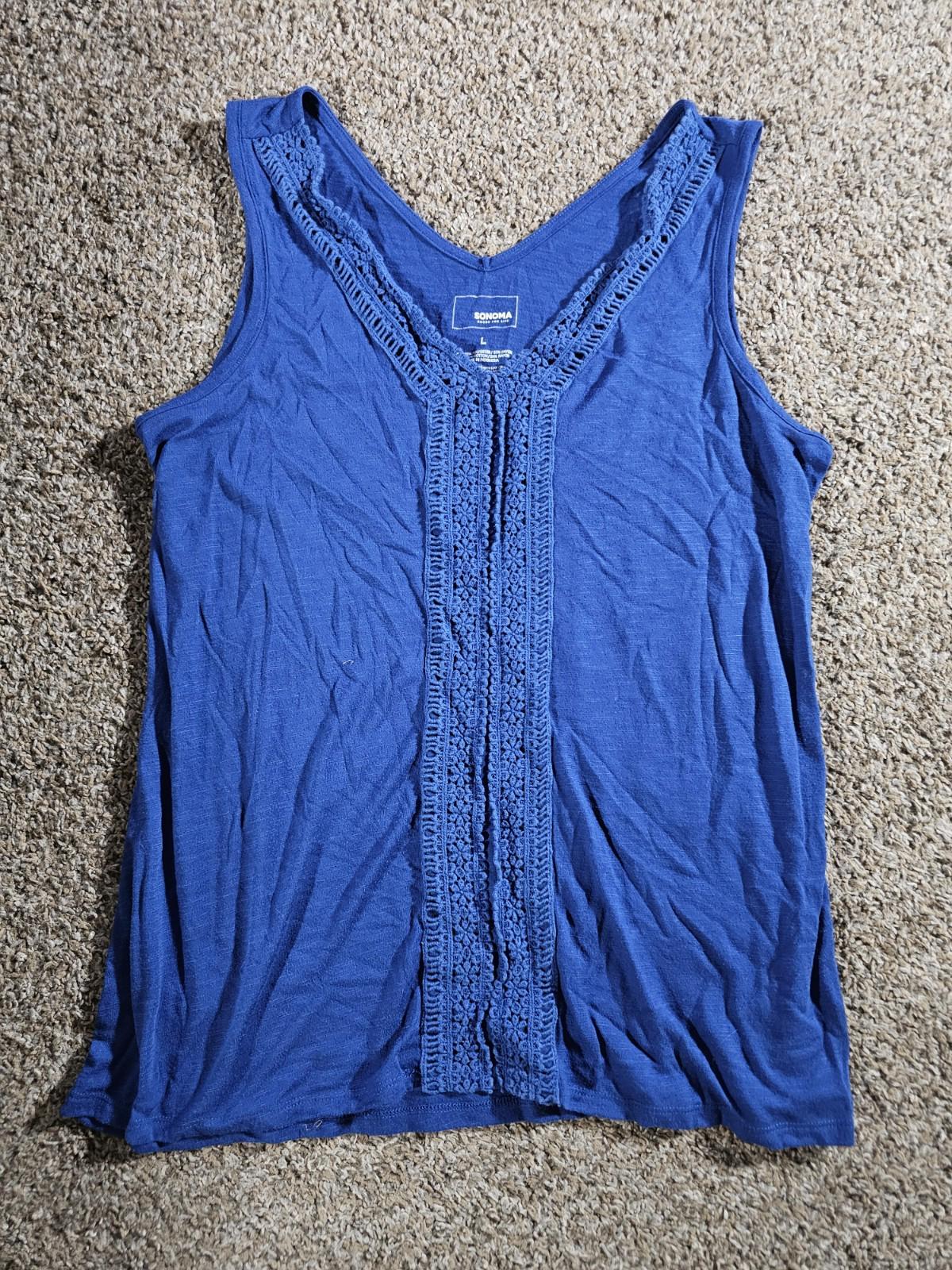 Sonoma Goods L Blue Tank Top